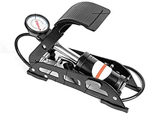 160 psi Air Pump Air Foot Pump Steel Chrome Plated Body Use for Cars/Tires/Motorbikes/Cycles/Inflatable Toys/Basketball/Footballs/Air Beds/Pools (Silver)