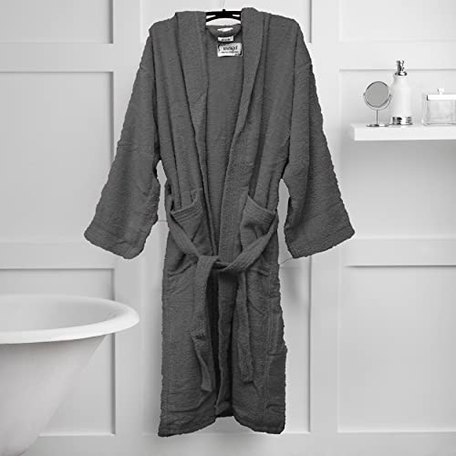 بليس كازا - روب حمام بغطاء للرأس للجنسين - 100% قطن، فائق النعومة، عالية الامتصاص للنساء والرجال - مثالي للاستخدام اليومي، للبالغين من الجنسين، مقاس واحد