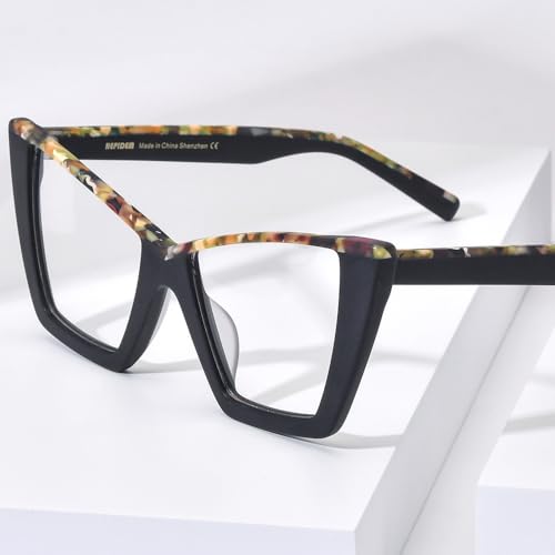Image of HEPIDEM Gradient Multicolor Acetate Glasses Frame Women Big Oversize Eyeglasses 2023 New Spectacles Eyewear