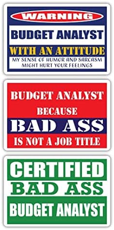 (x3) Certified Bad Ass Budget Analyst with an Attitude Stickers | Funny Occupation Job Career Gift Idea | 3M Vinyl Sticker Decals for laptops, Hard Hats, Windows image 4