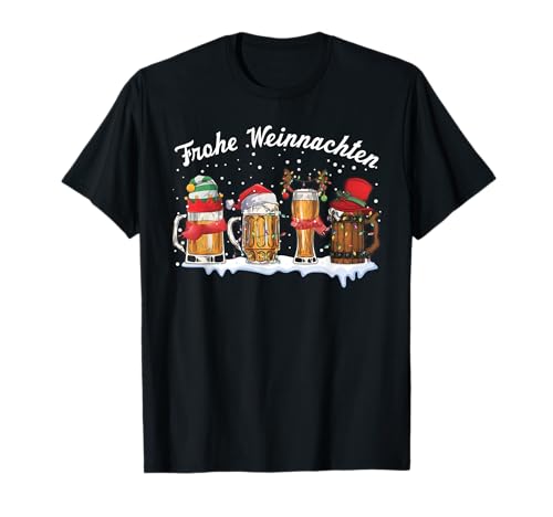 Weihnachtsshirt Herren - Bier Frohe Weinnachten T-Shirt