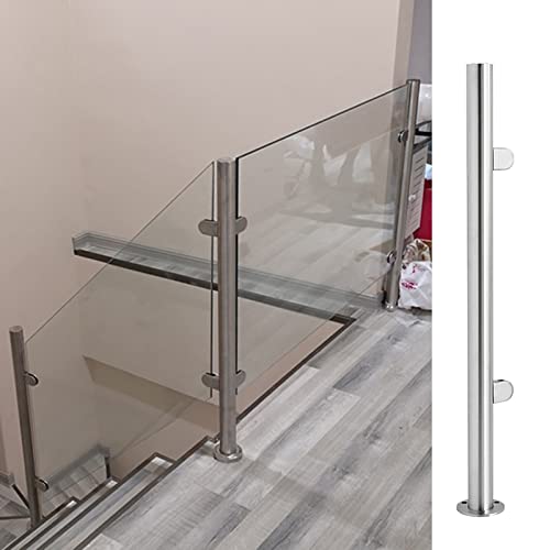 Edelstahl Geländerpfosten 110cm - Mit Glashalter Für Balkon Treppe Schwimmbad