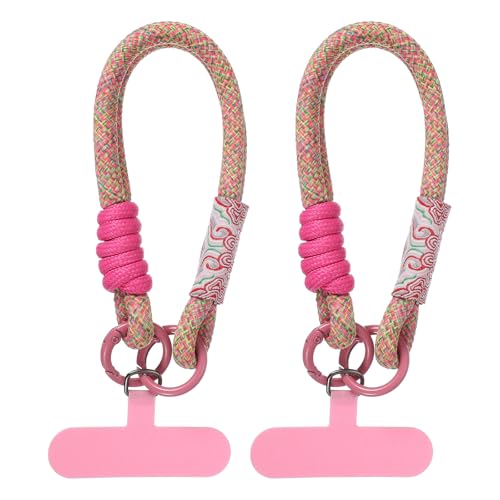 PATIKIL Cell Phone Wrist Lanyard, 2 Pcs Universal Phone Wrist Lanyard Hand Wrist Strap Anti Theft Strap with Pads, Rose