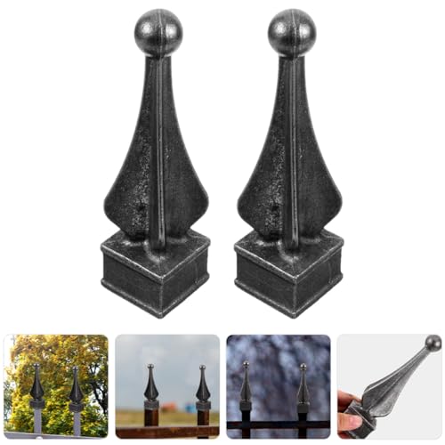 Accessoires de clôture en fer forgé solides, 2 embouts décoratifs extérieurs