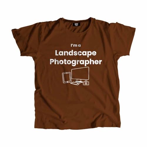 T-shirt Landscape Photographer unisex marron en coton pour passionnés de photo