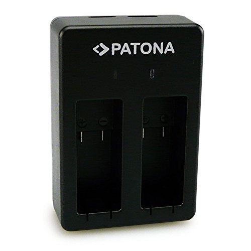 PATONA Caricabatteria doppio per AHDBT-501, AABAT-001 Batteria compatibile con GoPro Hero 5, Hero 6, Hero 7, con micro USB