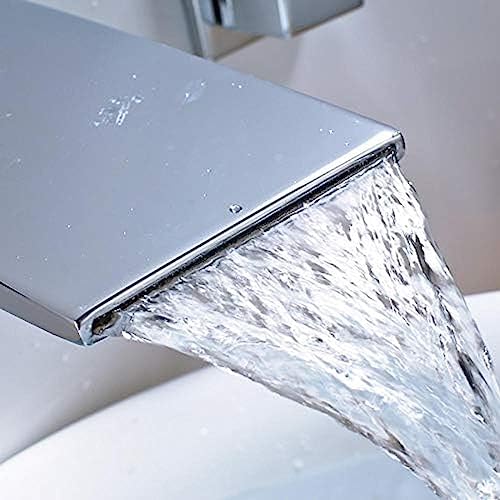 Robinet cascade pour lavabo 3 trous chic avec double commande ronde - 5