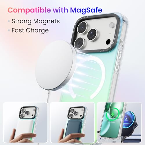 ORNARTO Compatible with iPhone 17 Pro Max Case 6.9", Electroplated Iridescent Gradient Cover, Compatible with MagSafe, Slim Rainbow Phone Case – Aurora Green by ORNARTO - Used condition - Image 4