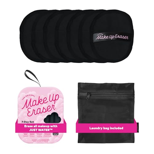 Image of The Original MakeUp Eraser 7-Day Set, Erase All Makeup With Just Water, Including Waterproof Mascara, Eyeliner, Foundation, Lipstick, Sunscreen, and More! Chic Black, 7ct.