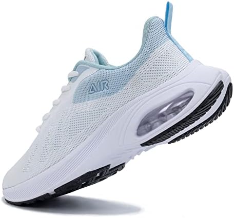 GANNOU Women's Air Running Shoes Fashion Tennis Sport Gym Jogging Walking Fitness Sneakers WhiteBlue US 8 | Image 6
