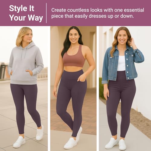 image for SATINA High Waisted Leggings for Women - Soft, Stretchy Leggings with 