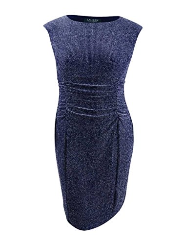 Lauren by Ralph Lauren Women's Cap-Sleeve Dress (8, Navy Multi)