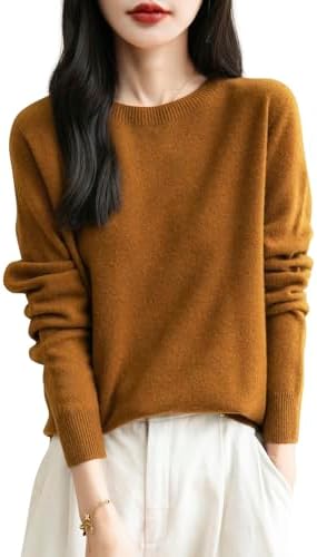 Women's 100% Merino Wool 2025 Fall Winter First-Line Ready to Wear Long Sleeve Seamless Knit Crewneck Sweater