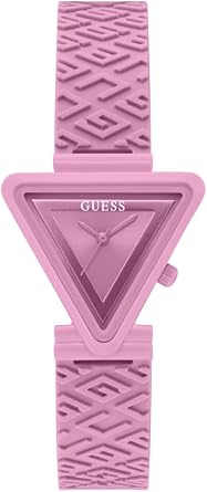 GUESS Pink Triangle Silicone Analog Watch