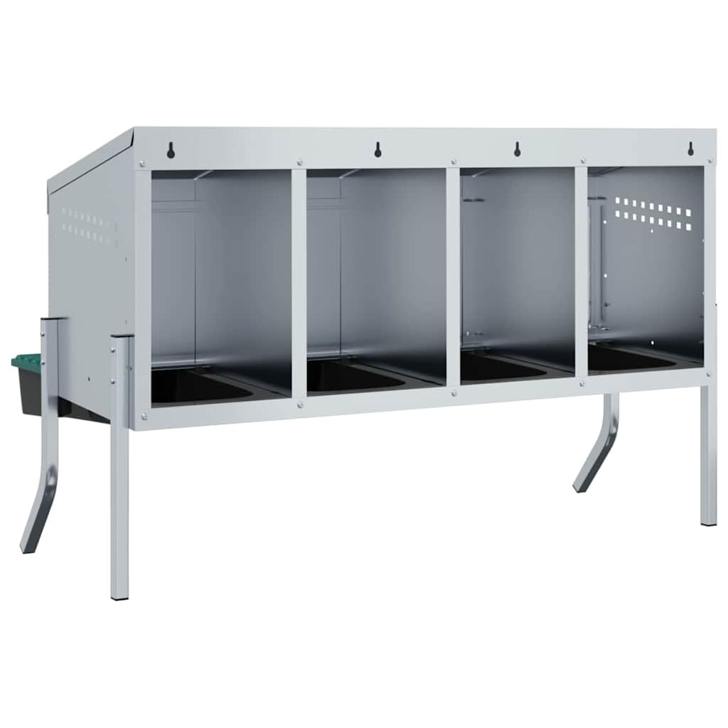 Gallinero con 4 compartimentos con patas, nido para pollos, de acero galvanizado, estable y enrollable, altura regulable, accesorios para aves de corral para interior y exterior, 110 x 50 x 68
