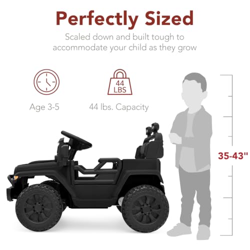 Image of Best Choice Products 12V Kids Ride On Truck Car w /Remote Control, Electric Ride On Car for Toddlers 3-5, Battery Powered Ride On Toy w /LED Lights, 4-Wheel Suspension, Safety Harness - Jet Black