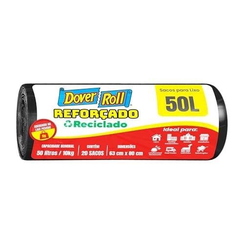 Saco para Lixo Reforçado 50l Dover Roll 20 Unidades