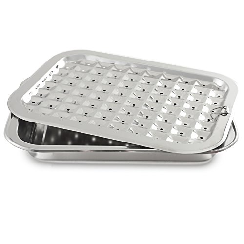Norpro 274 Stainless Steel Broil/Roast Pan Set, 17 inch, Silver by Norpro - Used condition - US$36.61