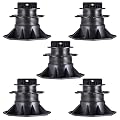 xiaoguozi Height Adjustable Stilt Bearing,Plate Bearings Suitable for Aluminium, WPC, Wood Decking,5pcs Adjustable Feet for Substructure