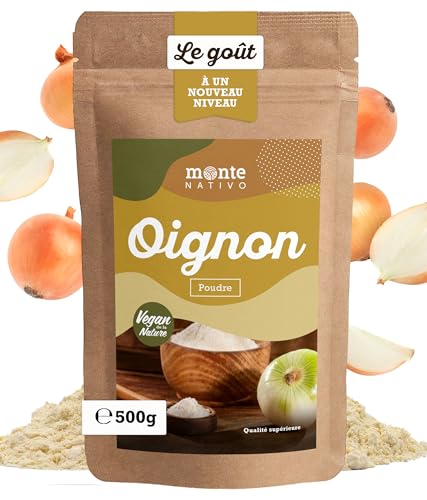 Oignon en Poudre Monte Nativo (500g) - Poudre d’oignon - Oignon moulus - Épices aromatiques séchées avec soin, idéales pour Cuisiner et Assaisonner -...