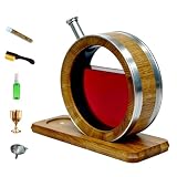 0.8 Liter Visualized Oak Aging Barrel Kit with Stand, Bung & Spigot, Wooden Mini Whiskey Barrel...