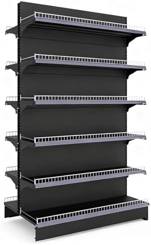 Double-Sided Retail Gondola Shelving Display, 5-Layer Versatile Store Shelves for Grocery, Convenience Store, Retail Fixtures, Durable Merchandising Unit for Effective Product Showcase