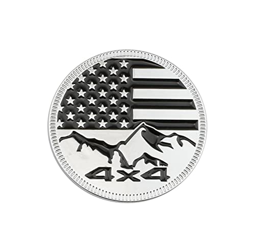 Image of CONGCONG for Jeep Emblem babge Snow Mountain Emblem 4x4 Metal Automotive Badge Specifically Designed for The Jeep Wrangler Cherokee - Stick it Anywhere (Snow Mountain Silver Black)