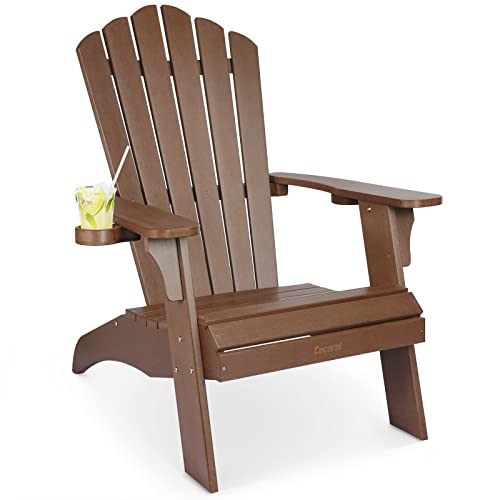 Cecarol Oversized Adirondack Chair, Poly Lumber Patio Fire Pit Chair