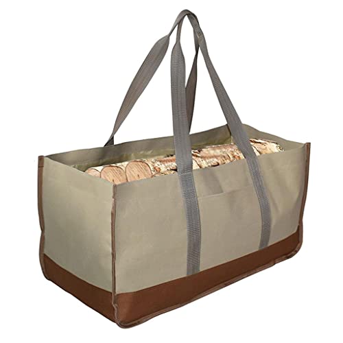 Baoblaze Porta-toras Lenha Bolsa Suporte De Madeira Alças Dobráveis ​​Tote Prova De Poeira