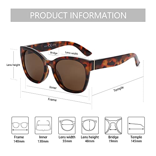 Image of ZENOTTIC Cat Eye Sunglasses Women: Polarized UV400 Oversized Retro Shades