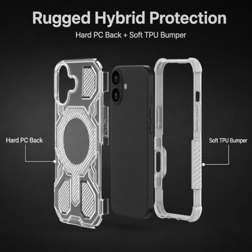 Image of MagPro Armor Grip Case for Apple iPhone 17 | Strong MagSafe Compatible Cover, Rugged Hybrid Protection, Hard PC Back, Soft TPU Bumper, Shockproof, Scratch Resistant | White