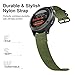 MoKo Band Compatible with Garmin Fenix 6/Fenix 6 Pro/Fenix 5/5 Plus/Forerunner 935/945/Quatix 6/Approach S62/S60, Fine Woven Nylon Adjustable Replacement Strap with Metal Buckle - Army Green