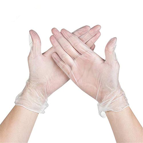 Preisvergleich Produktbild SONGHJ 100Pcs Einweg-Klarhandschuhe Lebensmittel Einmalige PVC Handschuhe Restaurantreinigung Küche Kochen BBQ Lebensmittelhandschuhe Zubehör