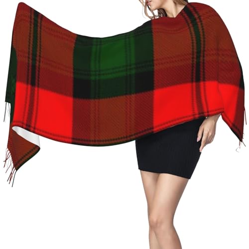 Clan Kerr Tartan Women's Winter Scarf - Extra long 71 inch plaid cashmere soft fringe scarf, lightweight and warm, suitable for all seasons3
