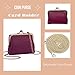 Cute Small Coin Purse & Credit Card Holder for Women Fashion Crossbody Chain Wallet Leather Coin Pouch Change Purse for Cash Key (Magenta)
