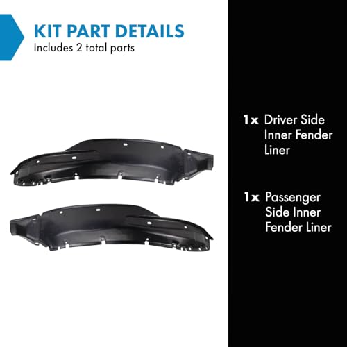 Image of TRQ Inner Fender Liner Set Compatible with 2000-2004 Mitsubishi Montero Sport MI1248108 MI1249108