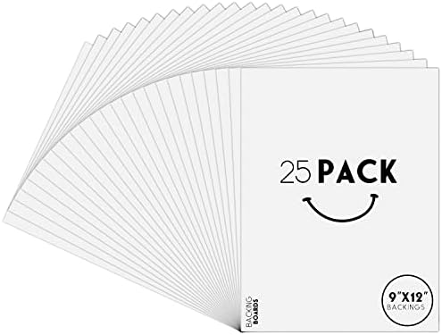 Golden State Art, 25 Pack 9x12 Bright White Backing Board for Frames, Pictures, Photos and More