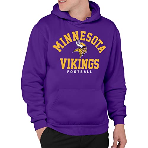 Junk Food NFL - Minnesota Vikings - Classic Team Logo - Officially Licensed Adult Pullover Fleece Hoodie for Men and Women