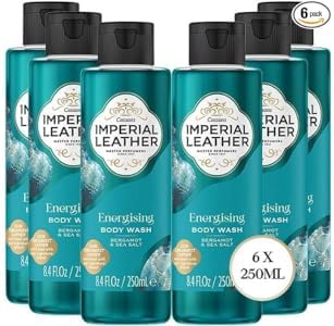 Imperial Leather Energising Shower Gel, Bergamot & Sea Salt, Signature Oil Blend, Creamy Lather, Gentle Skin Care, Bulk Buy, Pack of 6 x 250ml