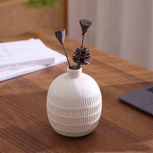 Vase en céramique blanc pour composition florale et décoration intérieure salon