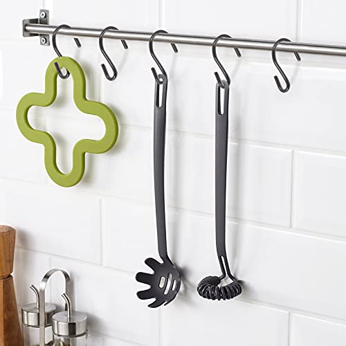 Bonsicoky 50Pcs S Shaped Hooks, 1.25" X 1" Metal Hangers Storage Hooks For Hanging Pot, Jewelry, Decorations, Plants, Black #TOP3