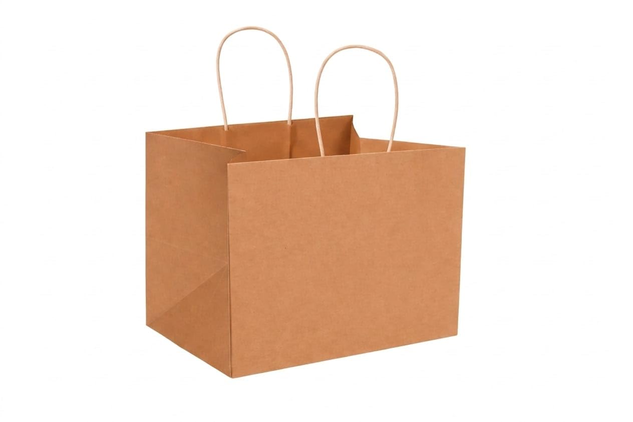 Cake Paper Bags, Pizza, Bakery, Sandwich, Grocery & Vegetable Bag, Gift Bag, Size 12×10.5×8.5" (L×B×H) (1kg cake), 130 GSM Thick Virgin Paper, PACK-IN (20)-image-44