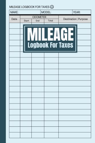 Mileage Log Book For Taxes: Cute Auto Mileage Tracker and Business Auto Driving Record Book to Track and Record Daily Mileage for Taxes and Vehicle Expense