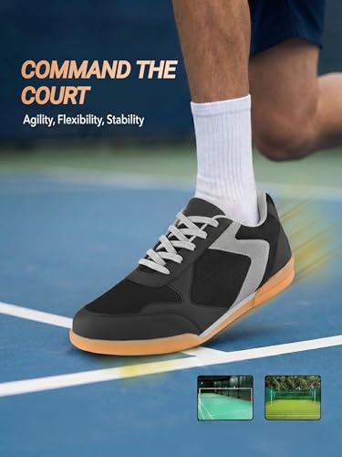 Image of Centrino Men's Badminton Shoes | Lightweight Indoor Court Shoes | Breathable Mesh Sports Sneakers | Non-Marking Grip Sole | Comfortable Training & Play Footwear (9345)