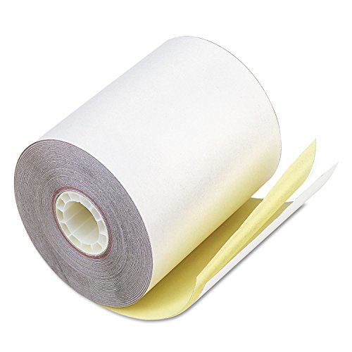 Iconex 90770452 Impact Printing Carbonless Paper Rolls, 0.69-Inch Core, 3.25-Inch x 80 ft, White/Canary, 60/Carton