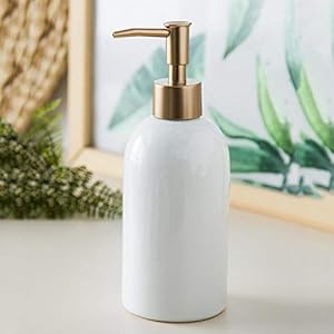 Zeepdispenser voor douche 420ml Ceramic Soap Dispenser – navulbare Wassen De hand Vloeistof, afwasmiddel Shampoo Lotion…
