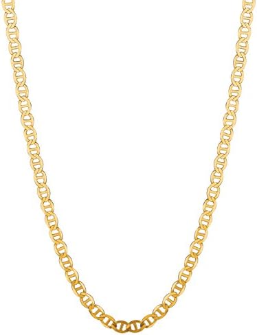 RCI14K Solid Yellow Gold Anchor Mariner Link Chain Necklace 3.2 Mm (M080 (18 Inches)