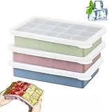 Lylilidy 3 Piezas Moldes para Hielos, Bandejas Para Cubos de Hielo sin BPA, 45 Cubitos con Fácil Liberación para Whisky,...