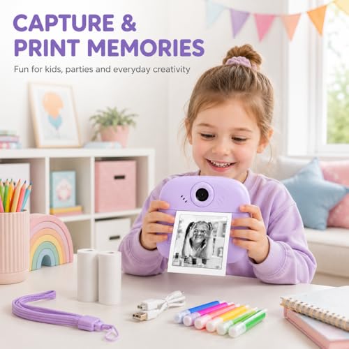 Image of Instant Print, 1080p HD,48 MP Click Photo Print, Inkless Bluetooth HD Print | Compatible with Android, iOS Mobile. Instant Print Pictures for Unisex,Best Gift (Instant Print Camera)