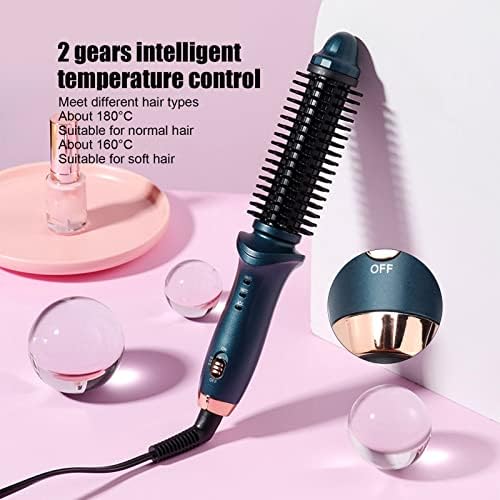 POCREATION Dual Purpose Curling Brush for Straight and Curly Hair, Portable Brush, Lightweight, Two Temperature Gears